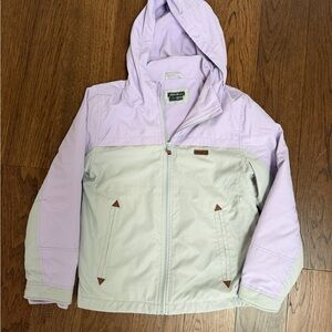 Eddie Bauer Kids' Two-Tone Lavender and Light Gray Hooded Rain Jacket